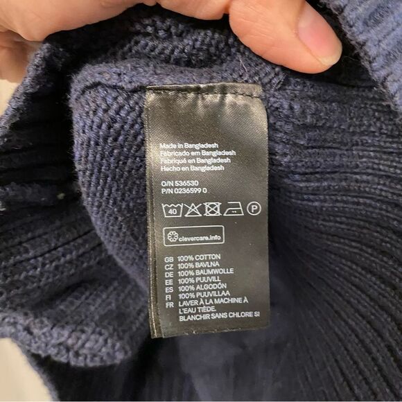 H&M Cotton toggle long Cardigan shawl chunky grandpa fisherman sailor sweater M - Picture 5 of 10